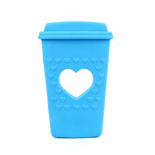 Silikonové kousátko - modré - kelímek  coffee  - 91 x 58,5 x 17 mm - 1 ks