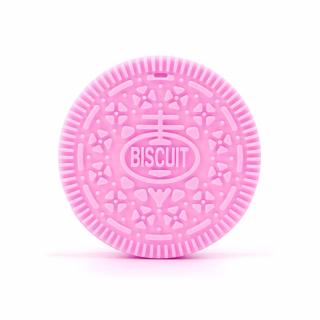Silikonové kousátko - pastelově růžové - sušenka - ∅ 55 x 13 mm - 1 ks