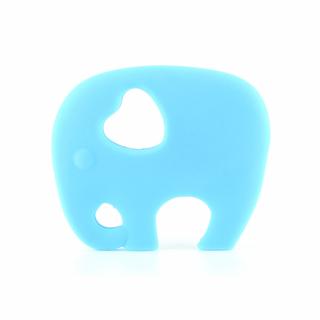 Silikonové kousátko - světle modré - slon - 67 x 80 x 12 mm - 1 ks