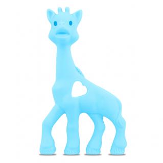 Silikonové kousátko - světle modré - žirafa - 97 x 55 x 17,5 mm - 1 ks