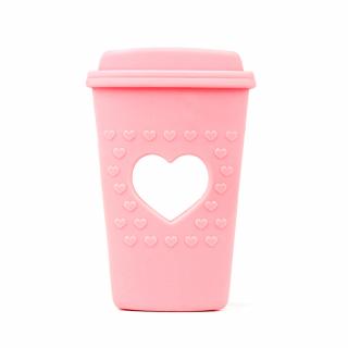 Silikonové kousátko - světle růžové - kelímek  coffee  - 91 x 58,5 x 17 mm - 1 ks