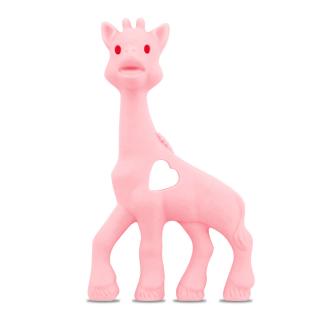 Silikonové kousátko - světle růžové - žirafa - 97 x 55 x 17,5 mm - 1 ks