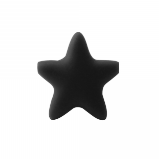 Silikonový korálek - černý - hvězda - 37 x 37 x 10,5 mm - 1 ks