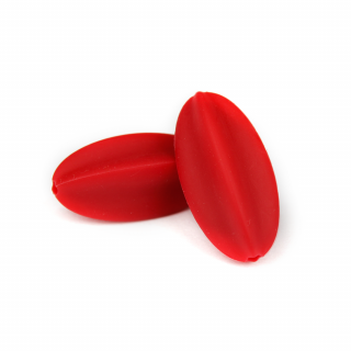 Silikonový korálek - červený - karambola - 20 x 10 x 10 mm - 1 ks