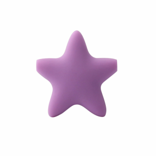 Silikonový korálek - fialový - hvězda - 37 x 37 x 10,5 mm - 1 ks