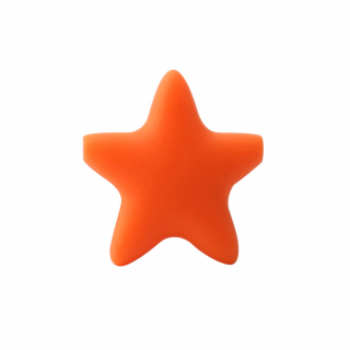 Silikonový korálek - oranžový - hvězda - 37 x 37 x 10,5 mm - 1 ks