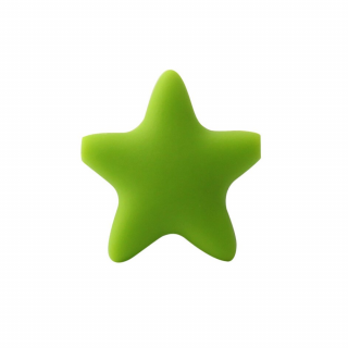 Silikonový korálek - zelený - hvězda - 37 x  37 x 10,5 mm - 1 ks