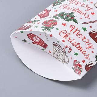 Skládací dárková krabička - bílá - Merry Christmas - 20,5 x 14 x 0,15 cm - 1 ks