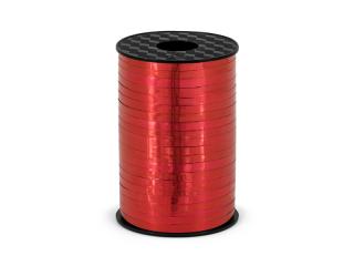 Vázací stuha - červená lesklá - šířka 5mm - návin 225m