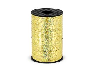 Vázací stuha - zlatá s efektem třpytek - šíře 5mm - návin 225m