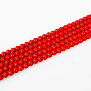 Voskované perly - červené - Ø 8 mm - 10 ks