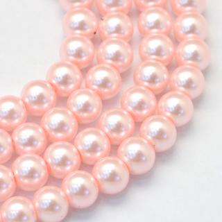Voskované perly - růžové - Ø 8 mm - 10 ks
