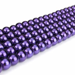 Voskované perly - tmavě fialové - Ø 8 mm - 10 ks