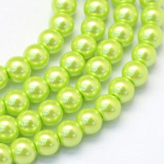 Voskované perly - zeleno žluté - Ø 8 mm - 10 ks