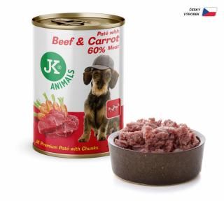 Beef & Carrot, Premium Paté with Chunks, prémiová masová konzerva pro psy