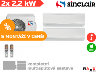 Sinclair Keyon 2x 2,2 kW + 4,1 kW s montáží v ceně