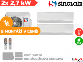 Sinclair Keyon 2x 2,7 kW + 4,1 kW s montáží v ceně