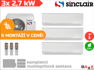 Sinclair Keyon 3x 2,7 kW + 6,1 kW s montáží v ceně