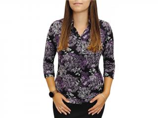 Košile Sabatti černá s fialovými květy Velikosti Sabatti: 40