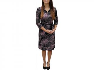 Košilové šaty Pratto černé s fialovým vzorem velikost pratto: 40