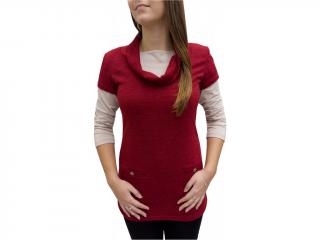 Pletená vesta Elain s kapsami - červená Velikosti Elain: L