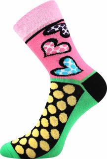 Ponožky Comfort srdíčka růžová Velikosti Comfort: 35-38 (23-25)