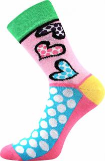 Ponožky Comfort srdíčka zelená Velikosti Comfort: 35-38 (23-25)