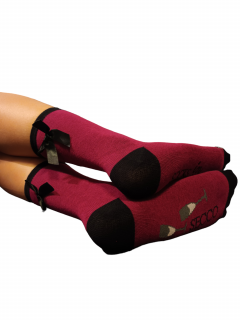 Ponožky Prosecco + plechovka tm. růžová (dámské) Velikost plechovka: 35-41