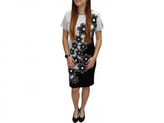 Šaty Pratto bílé s černými květy velikost pratto: 40