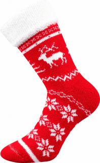 Vánoční ponožky teplé Norway- červené Velikost Boma-ponožky: 35-38