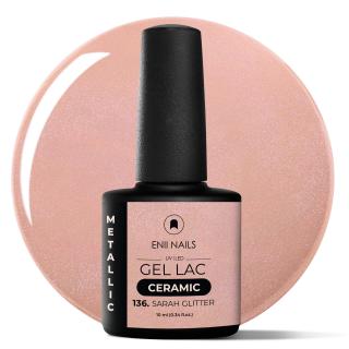 Gel lak Ceramic 136 Sarah Glitter - gelový lak bez HEMA, 10 ml