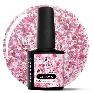 Gel lak Ceramic 148 Pinky Sparkles - gelový lak bez HEMA, 10 ml