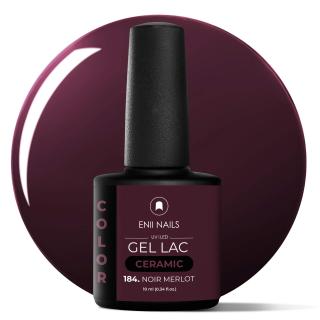 Gel lak Ceramic 184 Noir Merlot - gelový lak bez HEMA, 10 ml