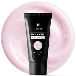 Glitter Poly gel Ceramic 14 Glitter Pink 30 ml