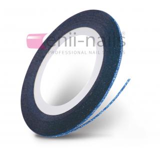 Nail art glitrová páska - královská modrá, 1 mm
