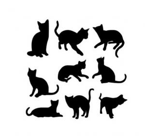 Kočičky - plastová šablona 088 Rozměr: B 14,5x14,5cm