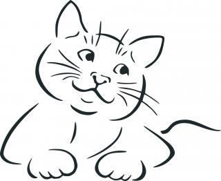 Kočka obrys - plastová šablona 357 Rozměr: B 14,5x14,5cm