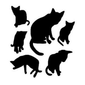 Kočky - plastová šablona 151 Rozměr: B 14,5x14,5cm