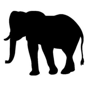 Slon - plastová šablona 107 Rozměr: A 6,5x9cm