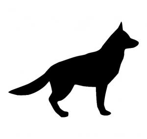 Vlčák, pes - plastová šablona 183 Rozměr: A 6,5x9cm