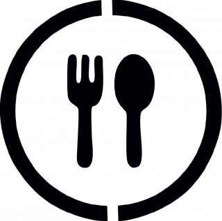 Znak jídla - plastová šablona 460 Rozměr: B 14,5x14,5cm