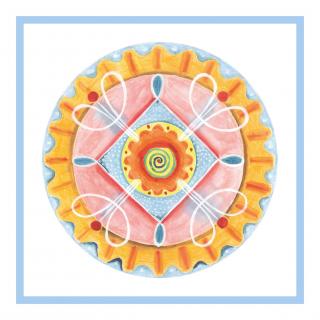 Mandala Harmonie 2 - obrázek malý formát - světle modrý rámeček