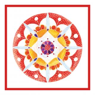 Mandala Láska 1 - obrázek malý formát - červený rámeček
