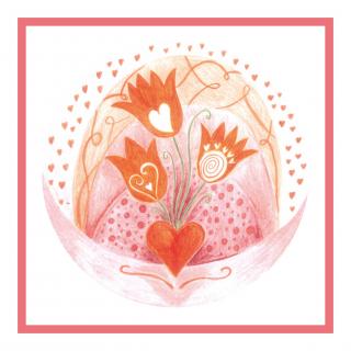 Mandala Sláva - obrázek malý formát - růžový rámeček