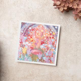 Tajemství růžové studánky - obrázek s bílým okrajem - 21x21cm