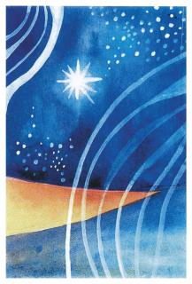 Vánoce - Betlémská hvězda - pohlednice