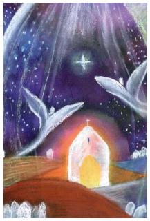 Vánoce - Půlnoční zázrak - pohlednice