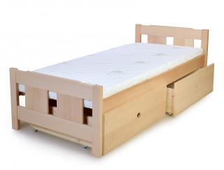 Jednolůžková postel 90x200 s úložným prostorem Kombinace: Postel + rošt + matrace Basic