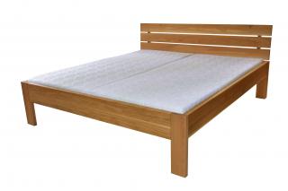 Manželská postel dubová 180x200 Kombinace: Postel + 2 rošty + 4 úložné prostory + 2 matrace Basic