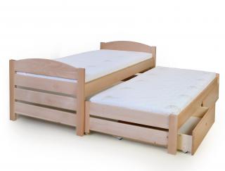 Rozkládací postel 90x200 s úložným prostorem Kombinace: Postel + 2 rošty + 2 úložné prostory + 2 matrace Antibacterial